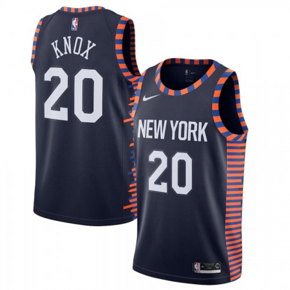 Men's New York Knicks Kevin Knox II #20 Navy 2019/20 Finished Swingman Jersey - City Edtion-Pro Kit Vault | Brand New 26/27 Sports Jerseys